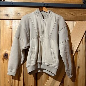 Bundle! Joah Brown Beige Heavy Cotton half-zip sweater with SET Active shorts